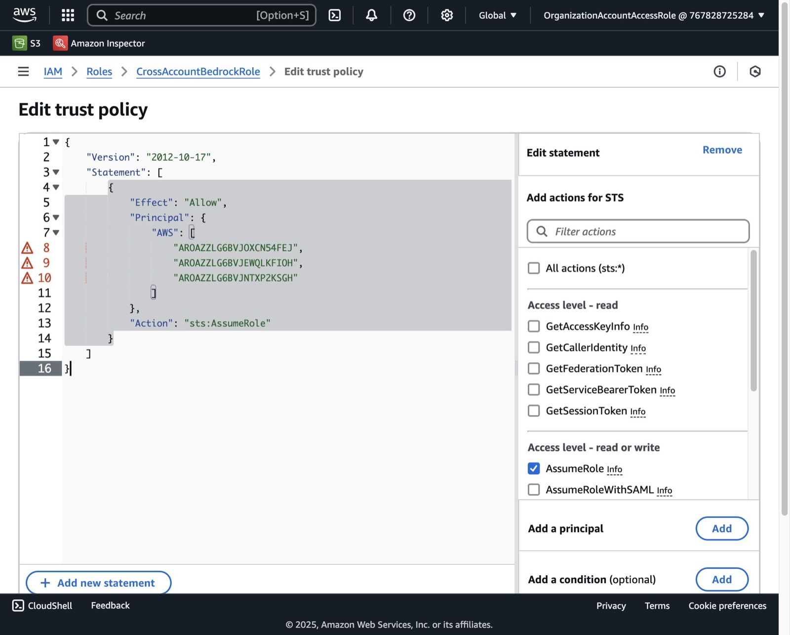 Configure Bedrock Cross-Account Access, step 10