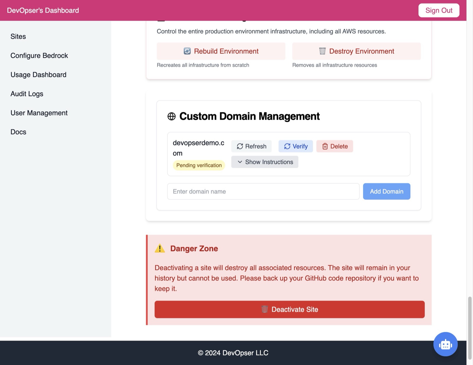 Set Up a Custom Domain, step 5