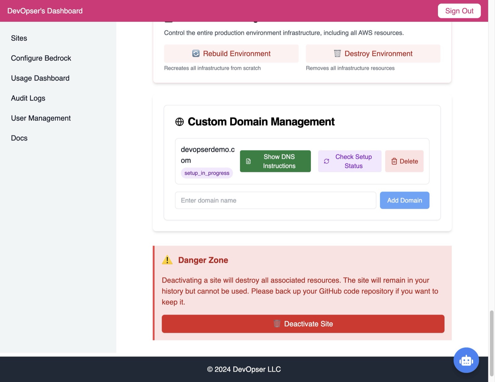 Set Up a Custom Domain, step 14