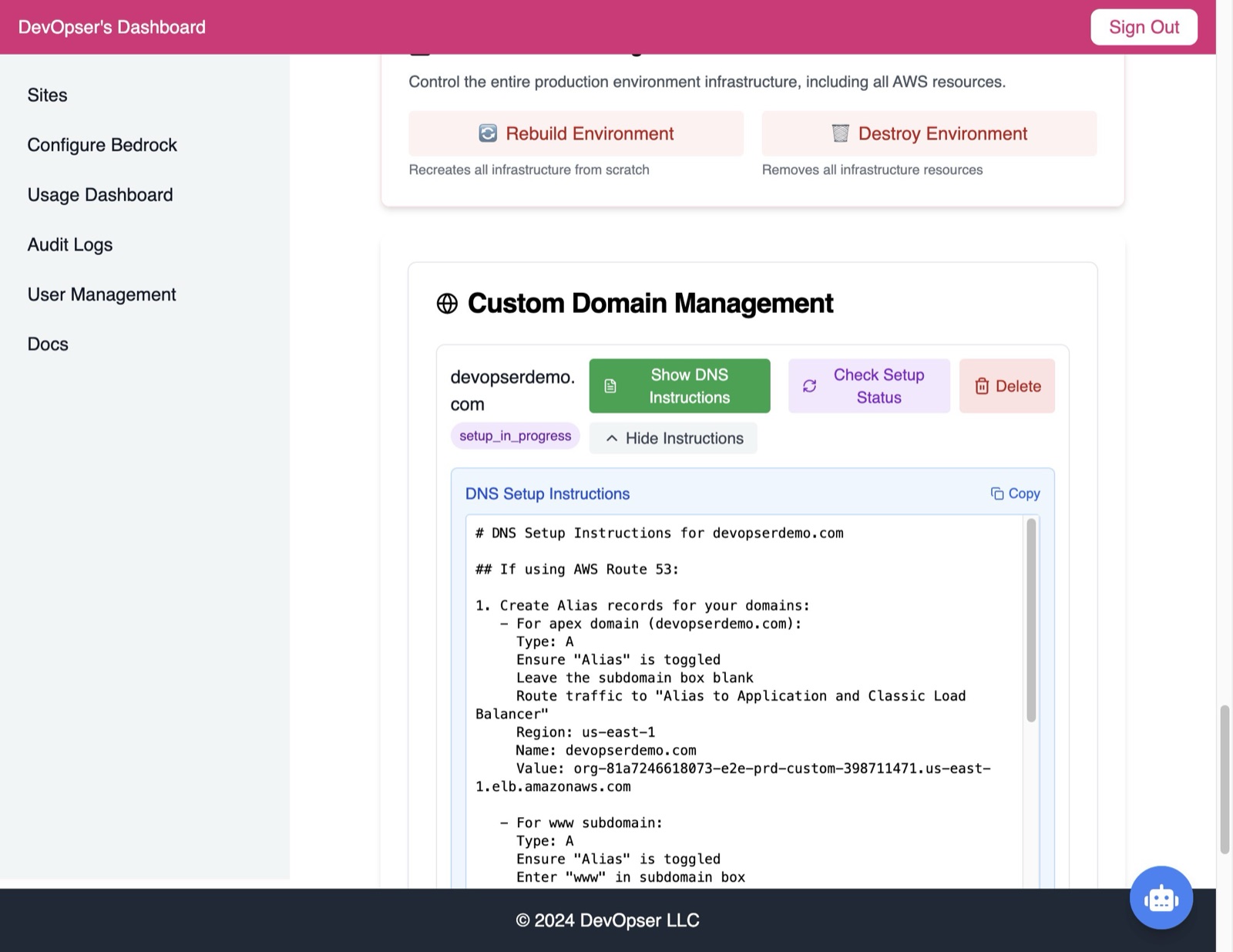 Set Up a Custom Domain, step 15