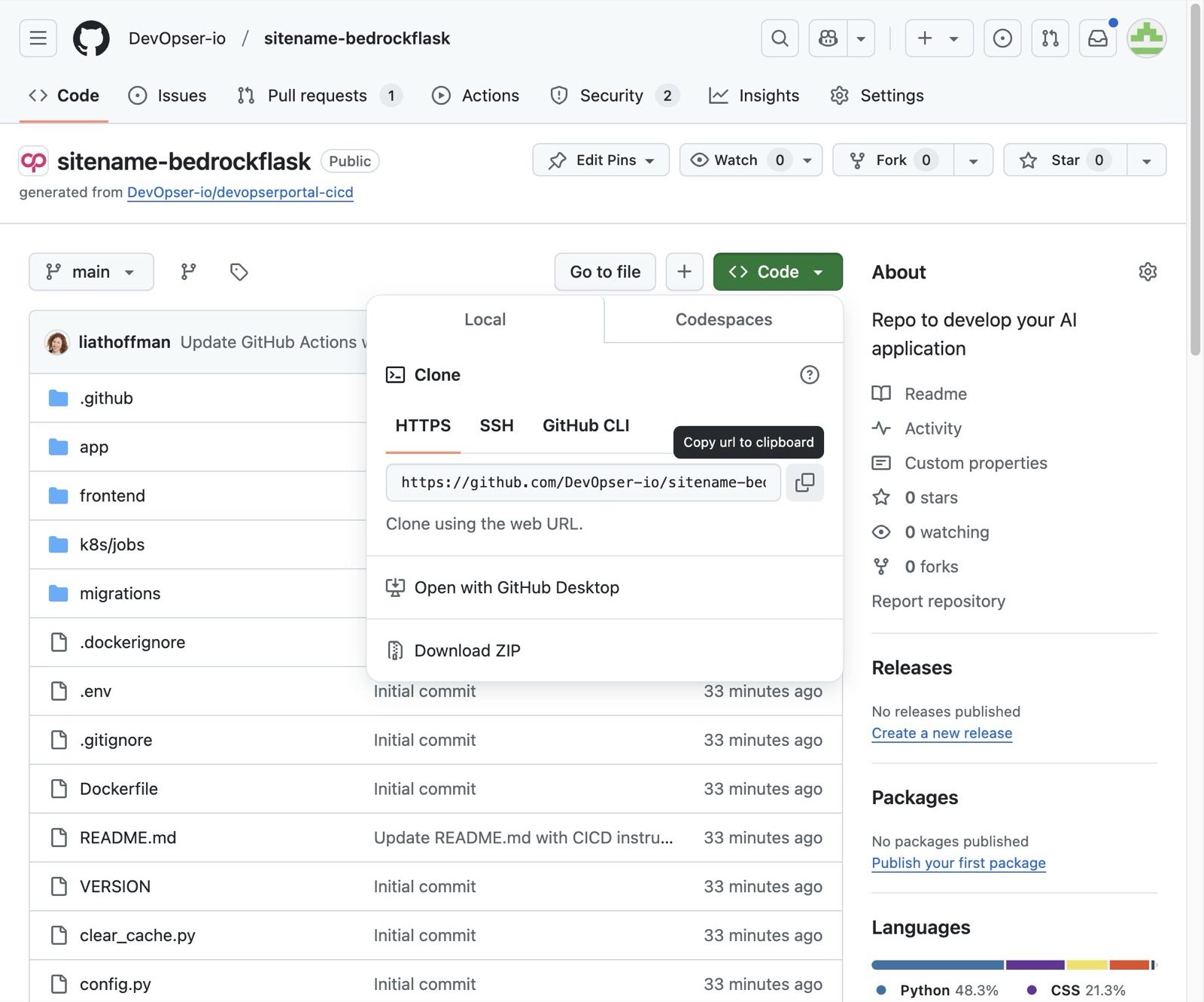 Deploy Your App to the Development Environment, step 4
