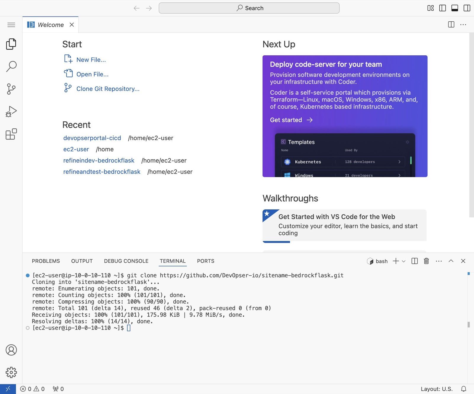 Deploy Your App to the Development Environment, step 6