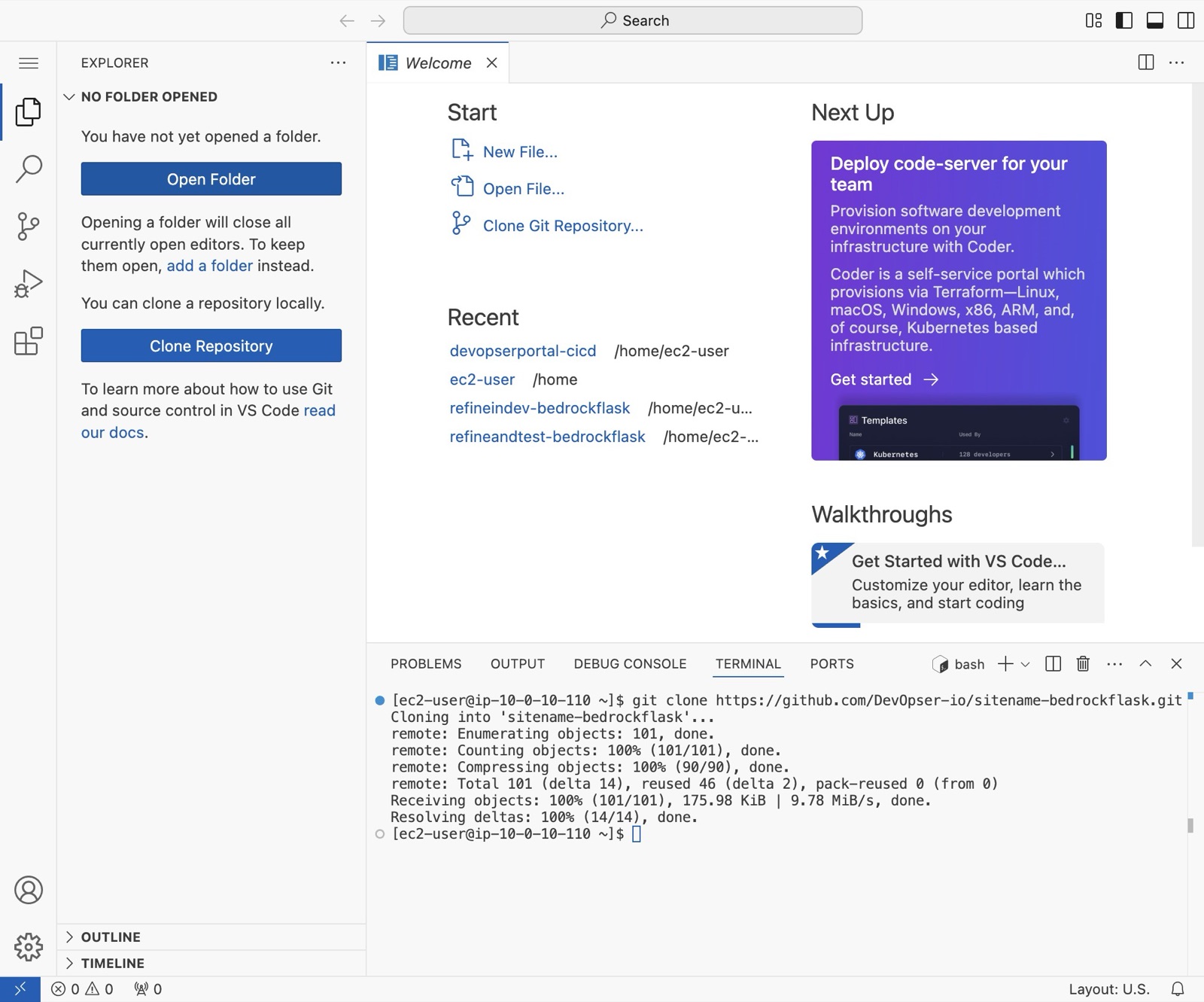 Deploy Your App to the Development Environment, step 7