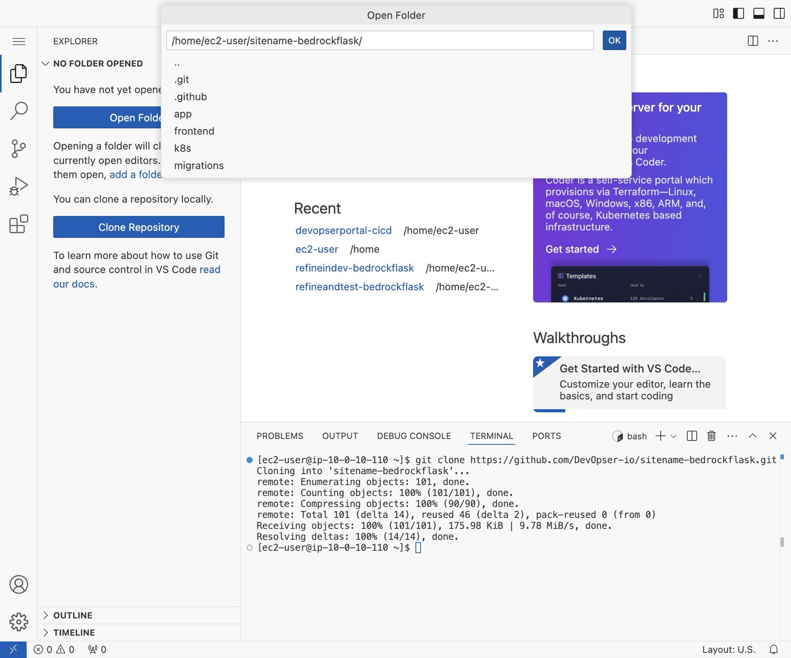 Deploy Your App to the Development Environment, step 9