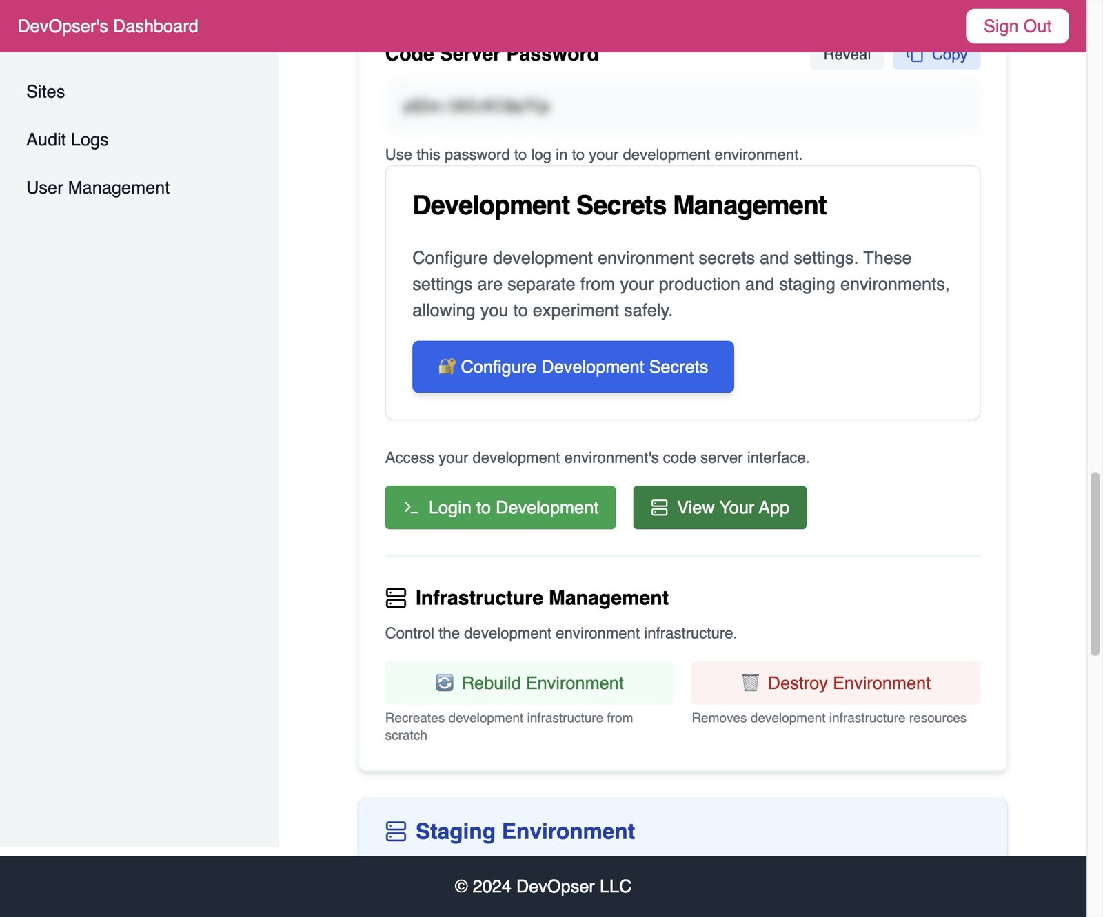 Deploy Your App to the Development Environment, step 22