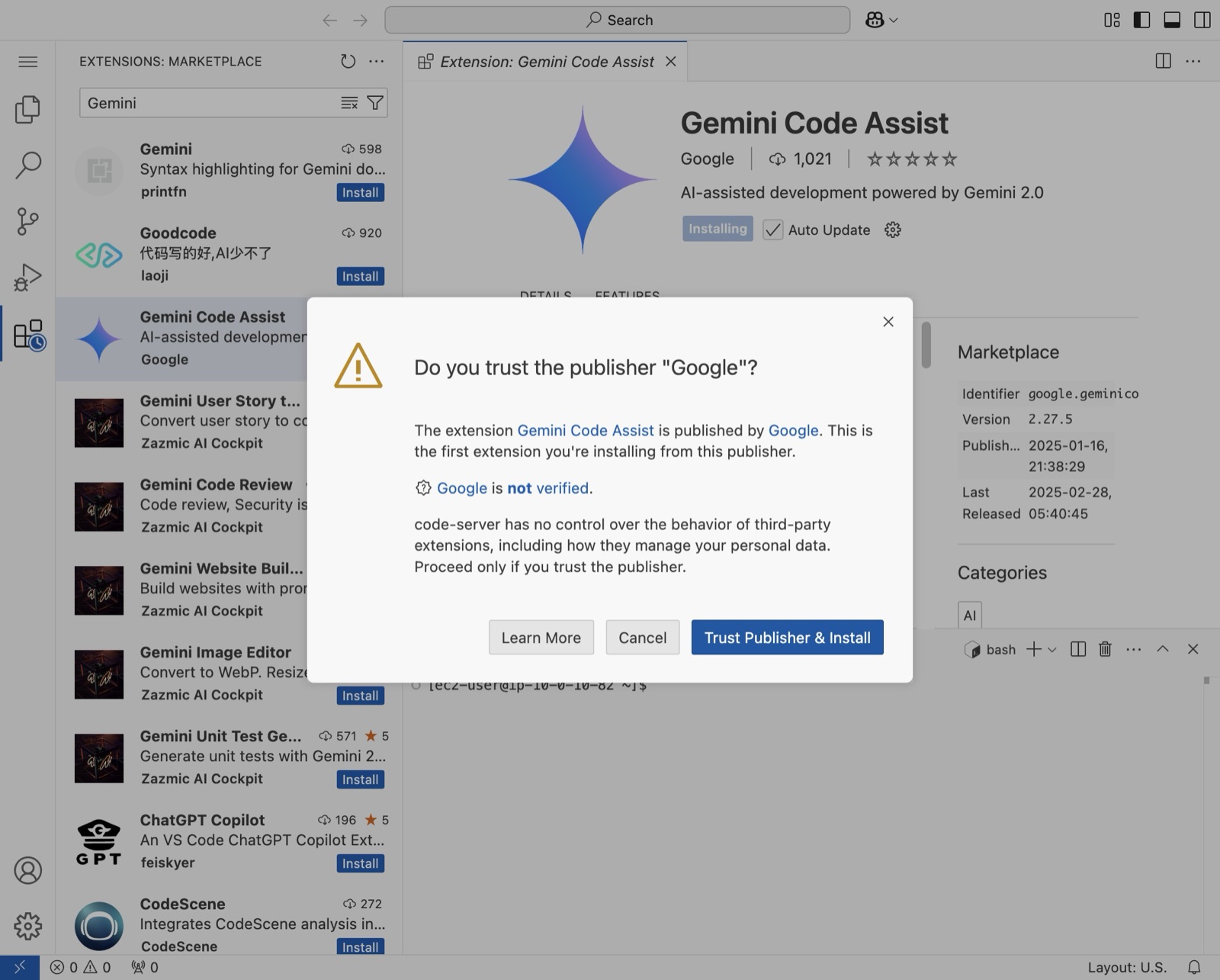 Install an AI Coding Assistant, step 5