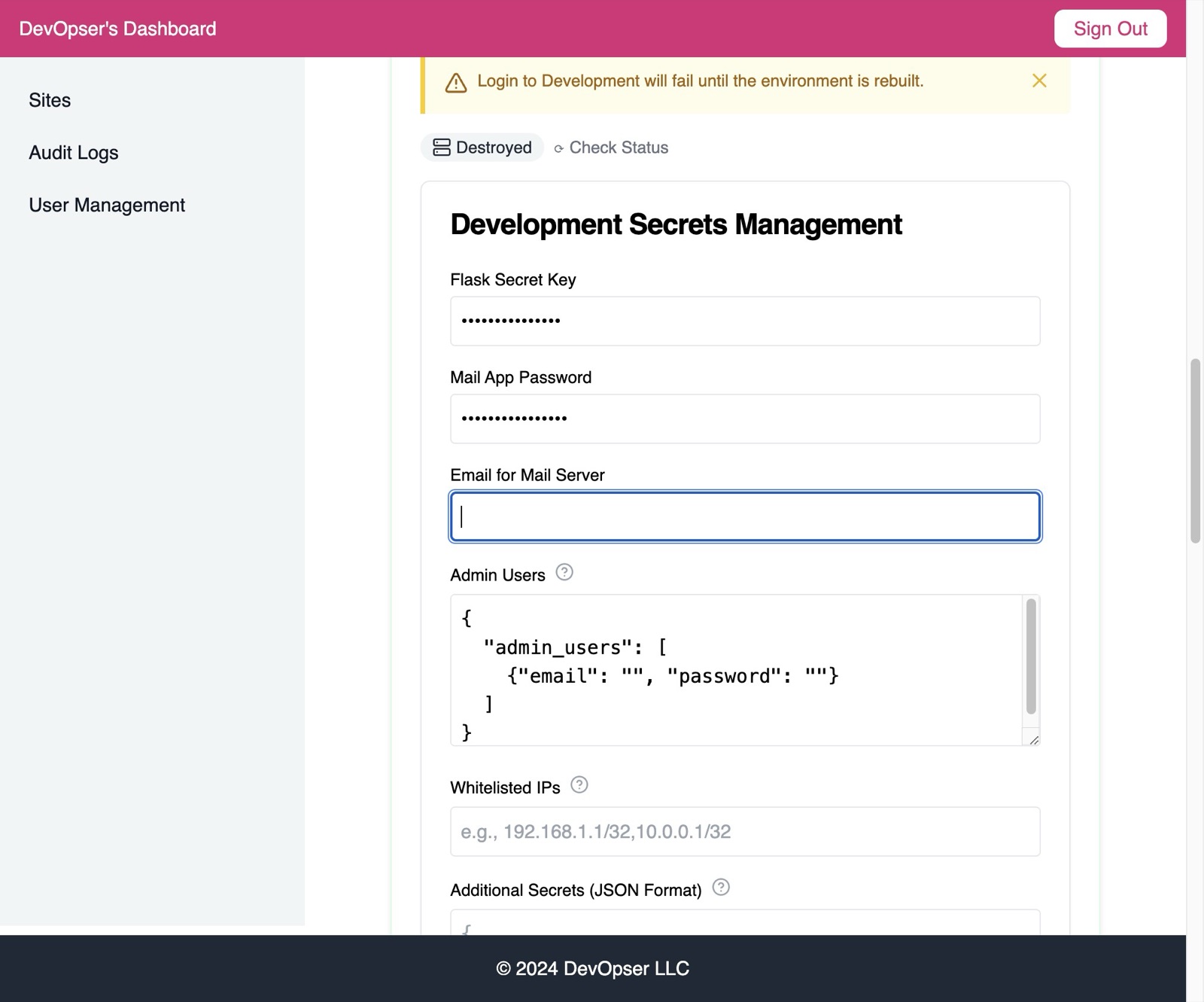 Launch Your Development Environment, step 6