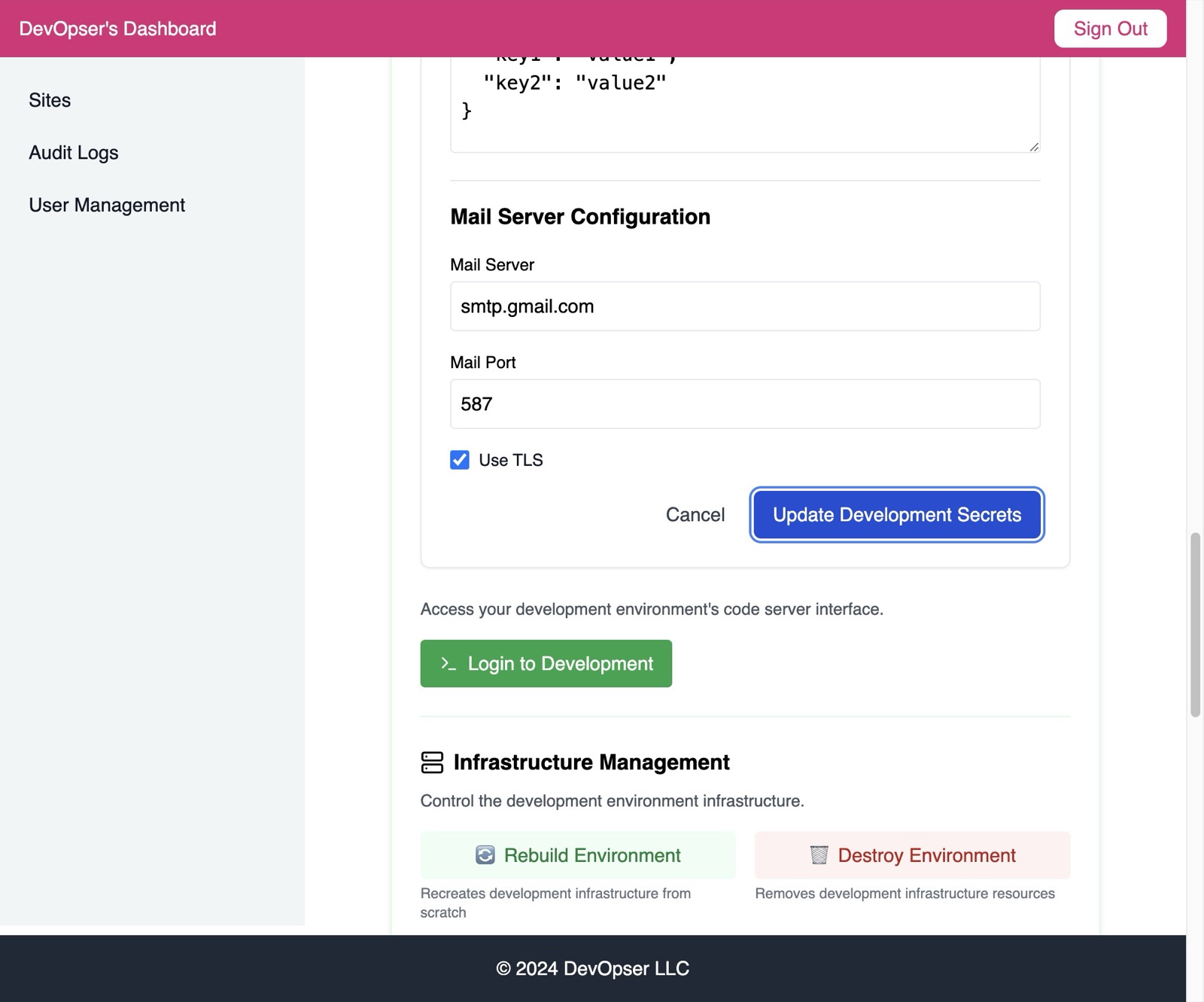 Launch Your Development Environment, step 9
