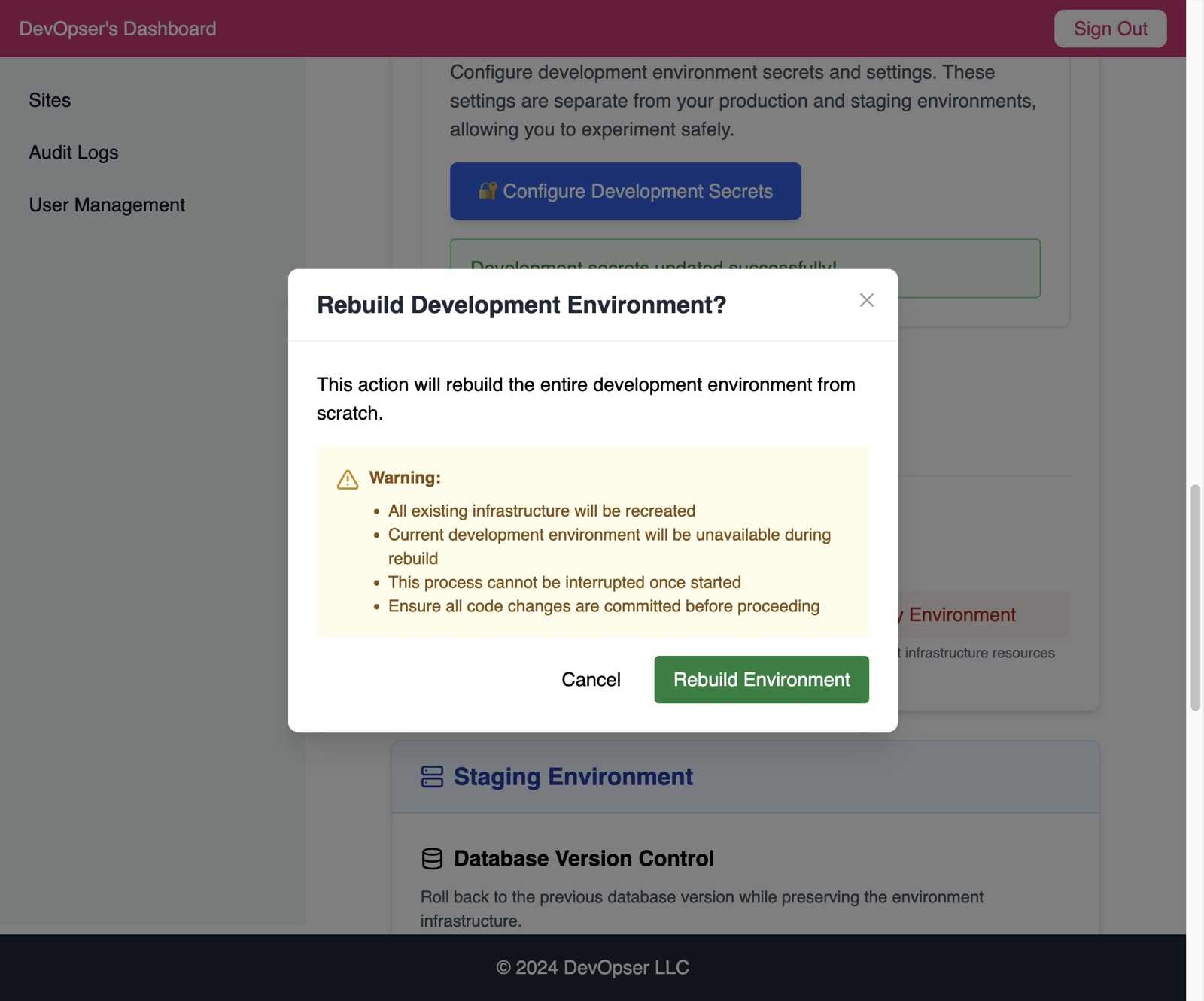 Launch Your Development Environment, step 12