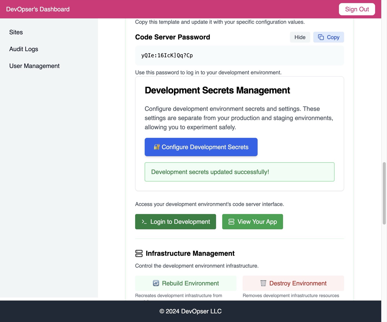 Launch Your Development Environment, step 16