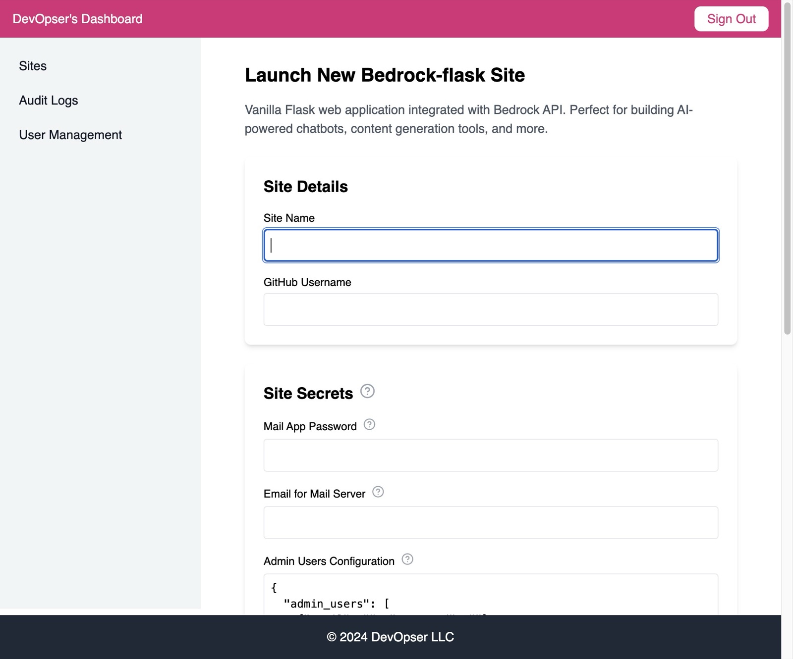 Launch a New AI Chat Site, step 4