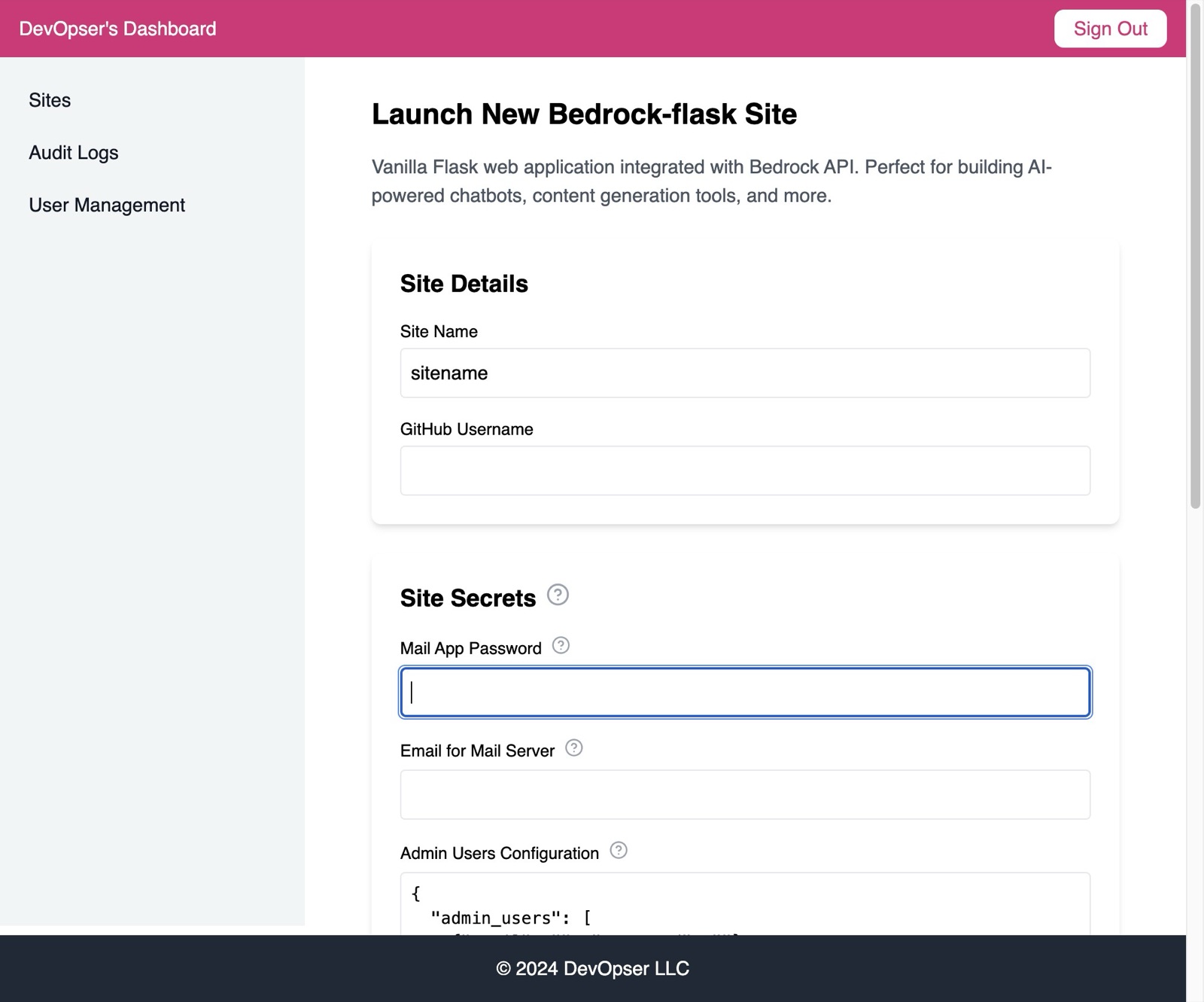 Launch a New AI Chat Site, step 6