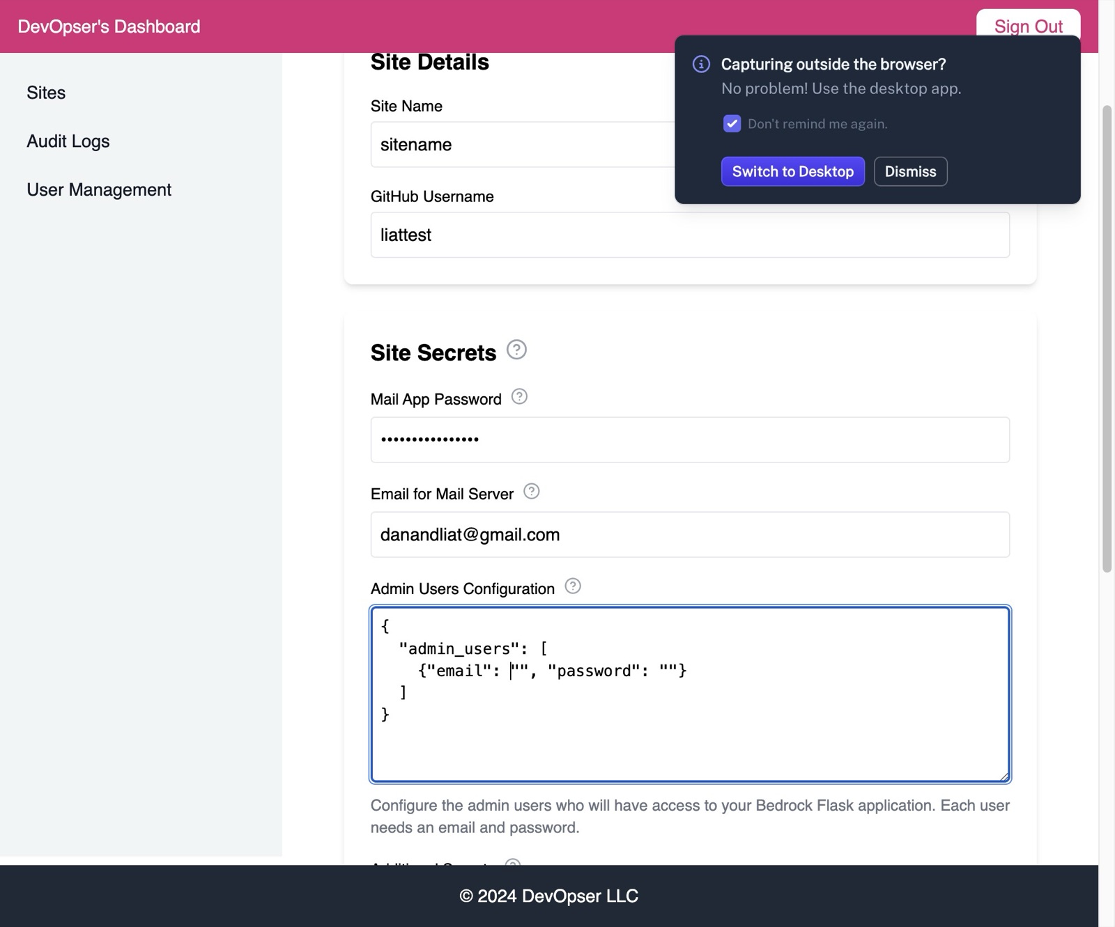 Launch a New AI Chat Site, step 8