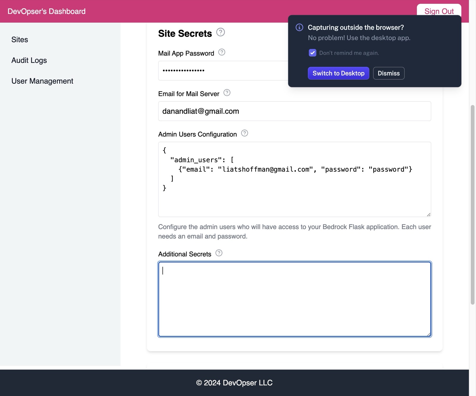 Launch a New AI Chat Site, step 9