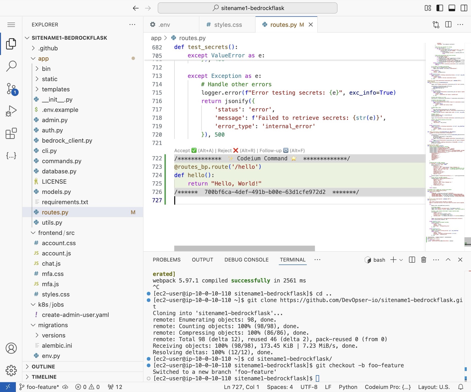Developing Your App: Making Changes, step 3