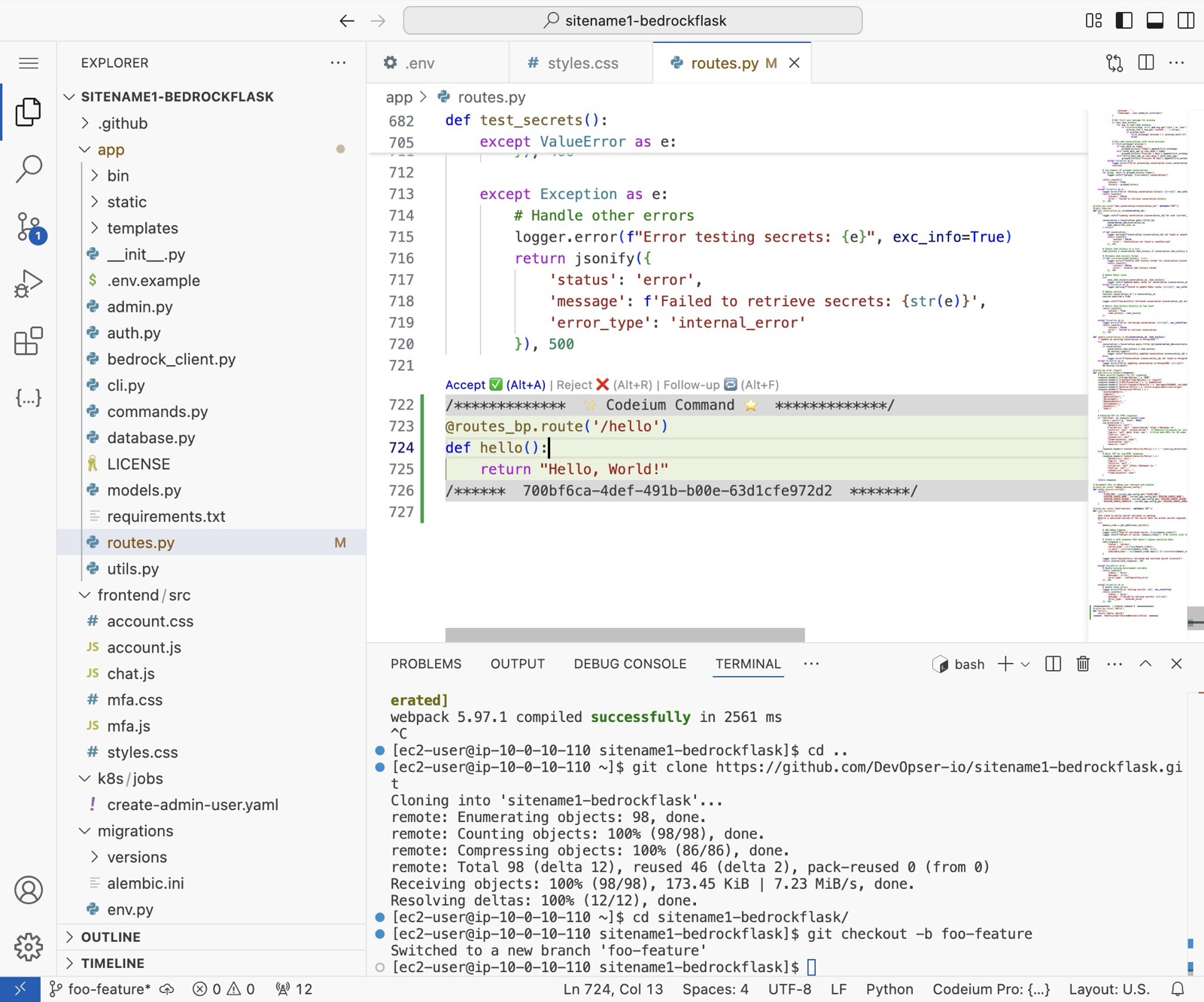 Developing Your App: Making Changes, step 4