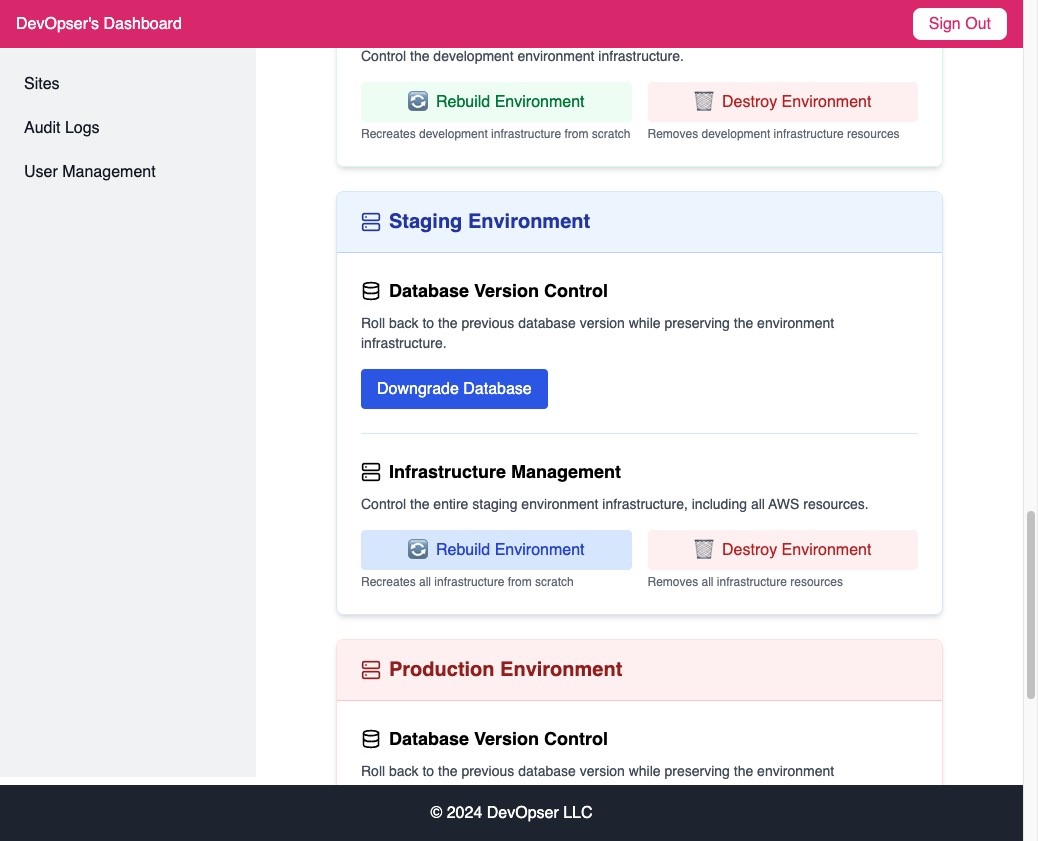 Destroy and Rebuild an Environment, step 6