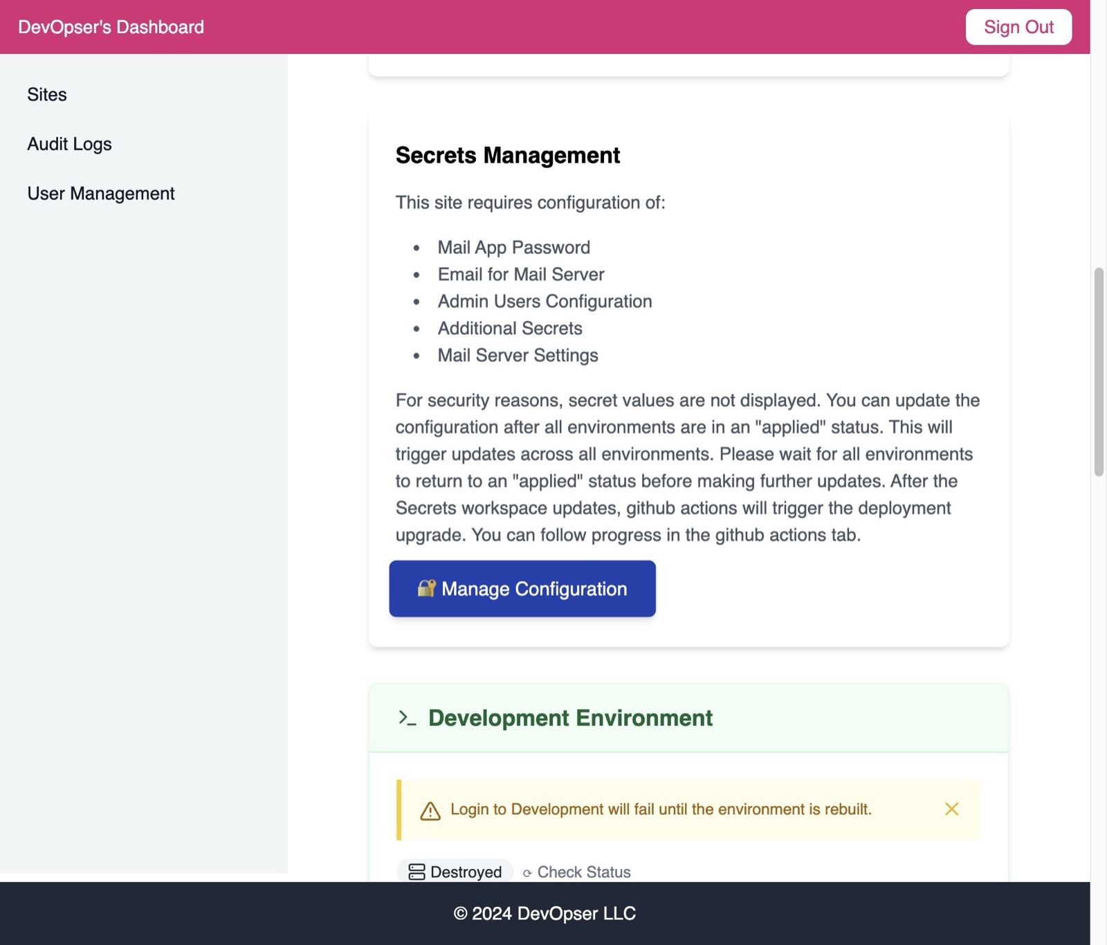 Update Staging and Production Secrets, step 3