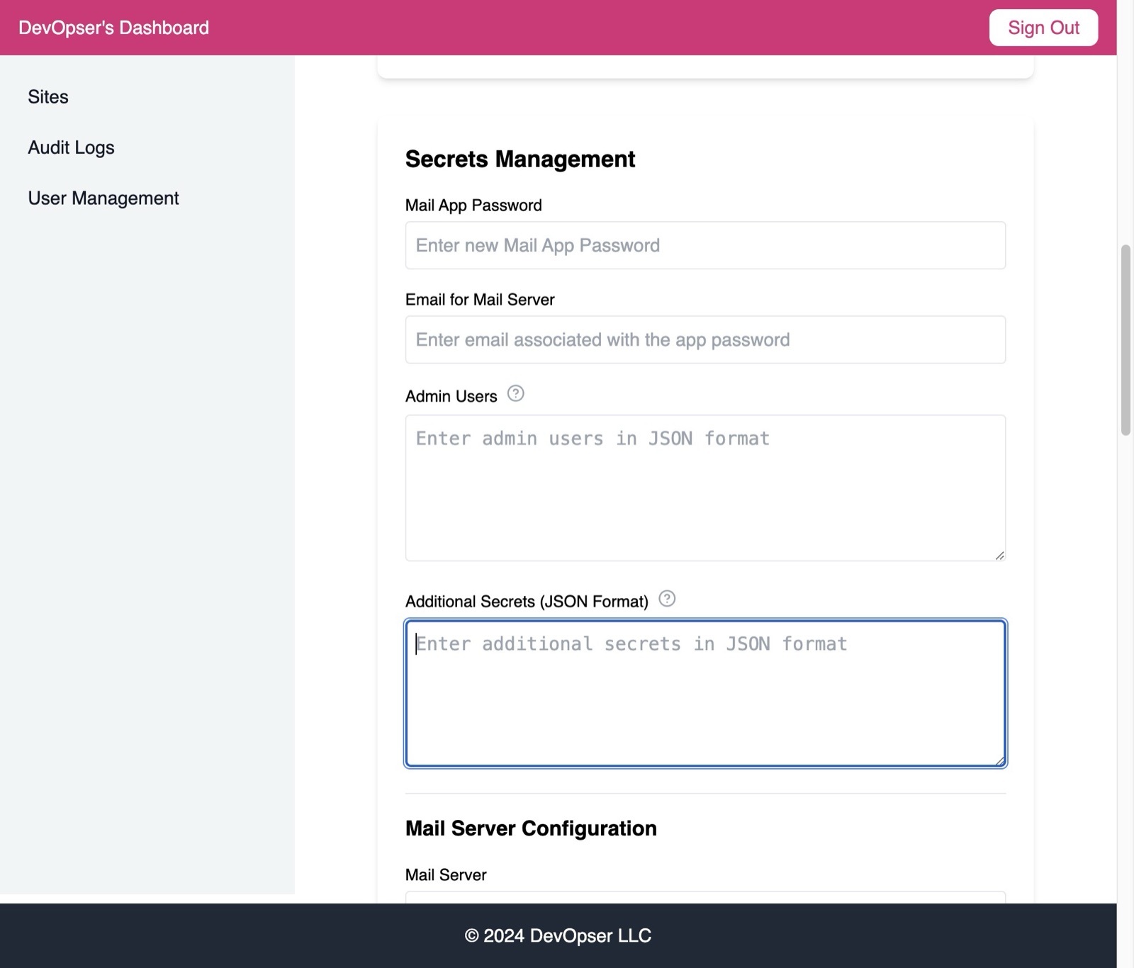 Update Staging and Production Secrets, step 4