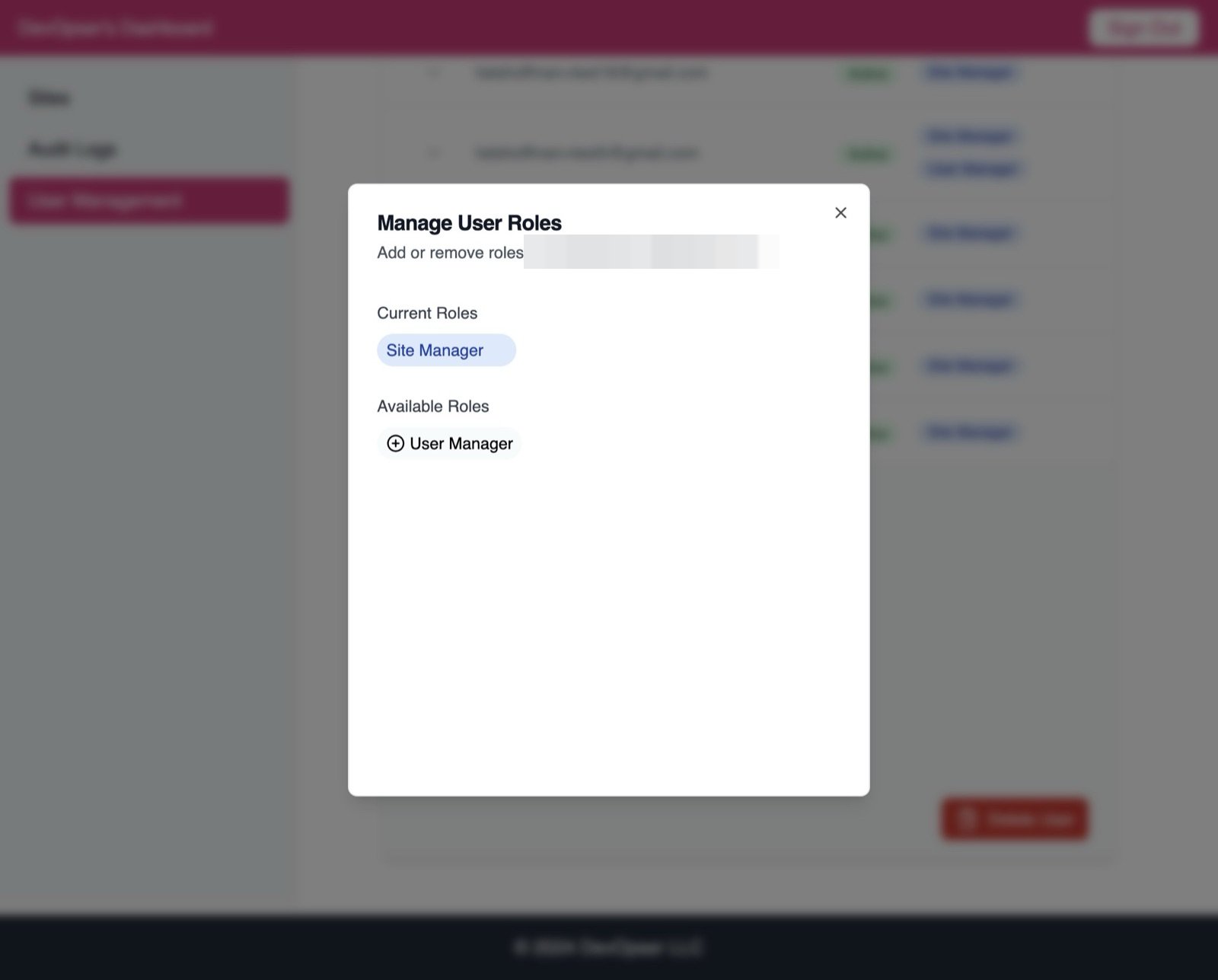 User Management, step 9