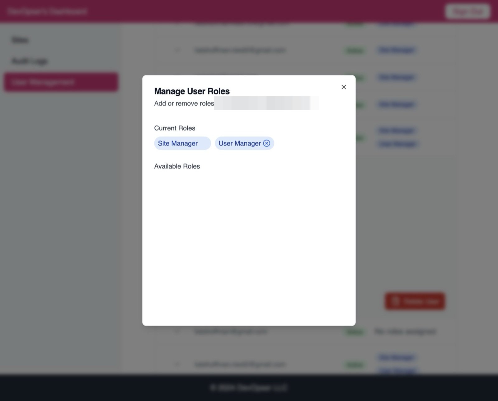 User Management, step 12