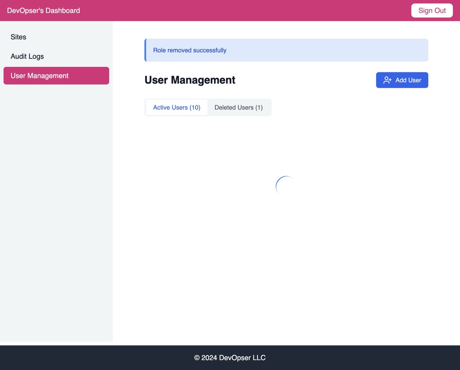 User Management, step 13