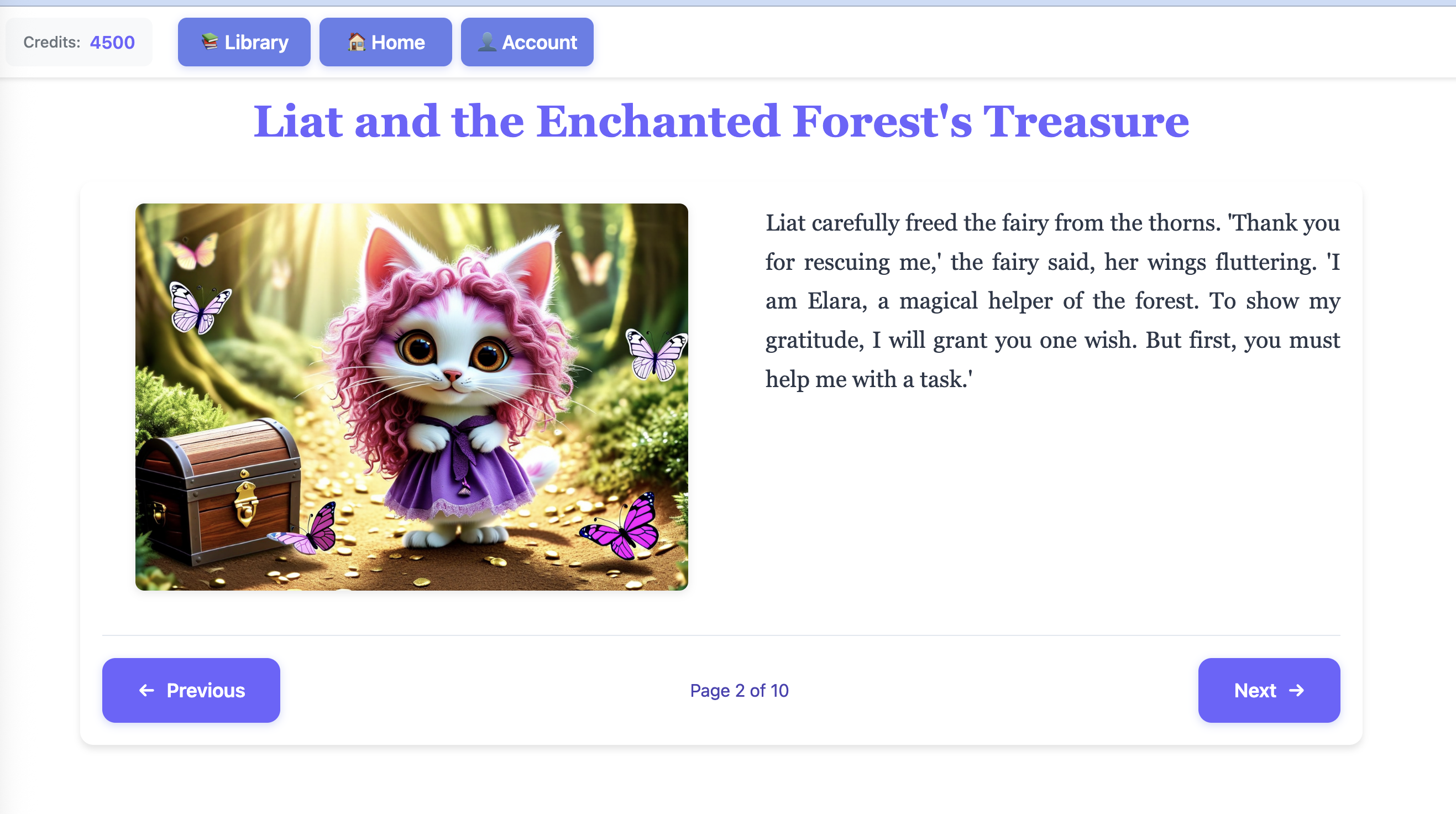 Fairytale Genie Story Page